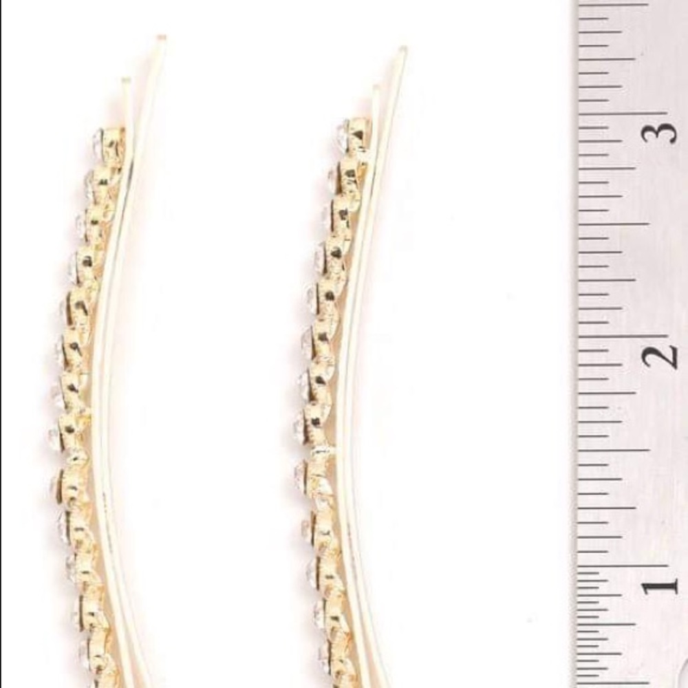 Silver Rhinestone Hairpins - Picture 2 of 2